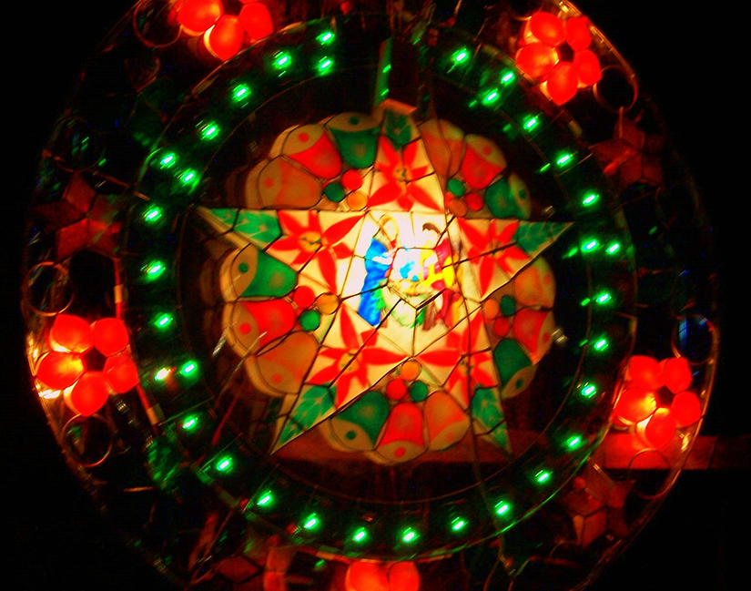 Christmas spirit in the Philippines. Colors of parol
