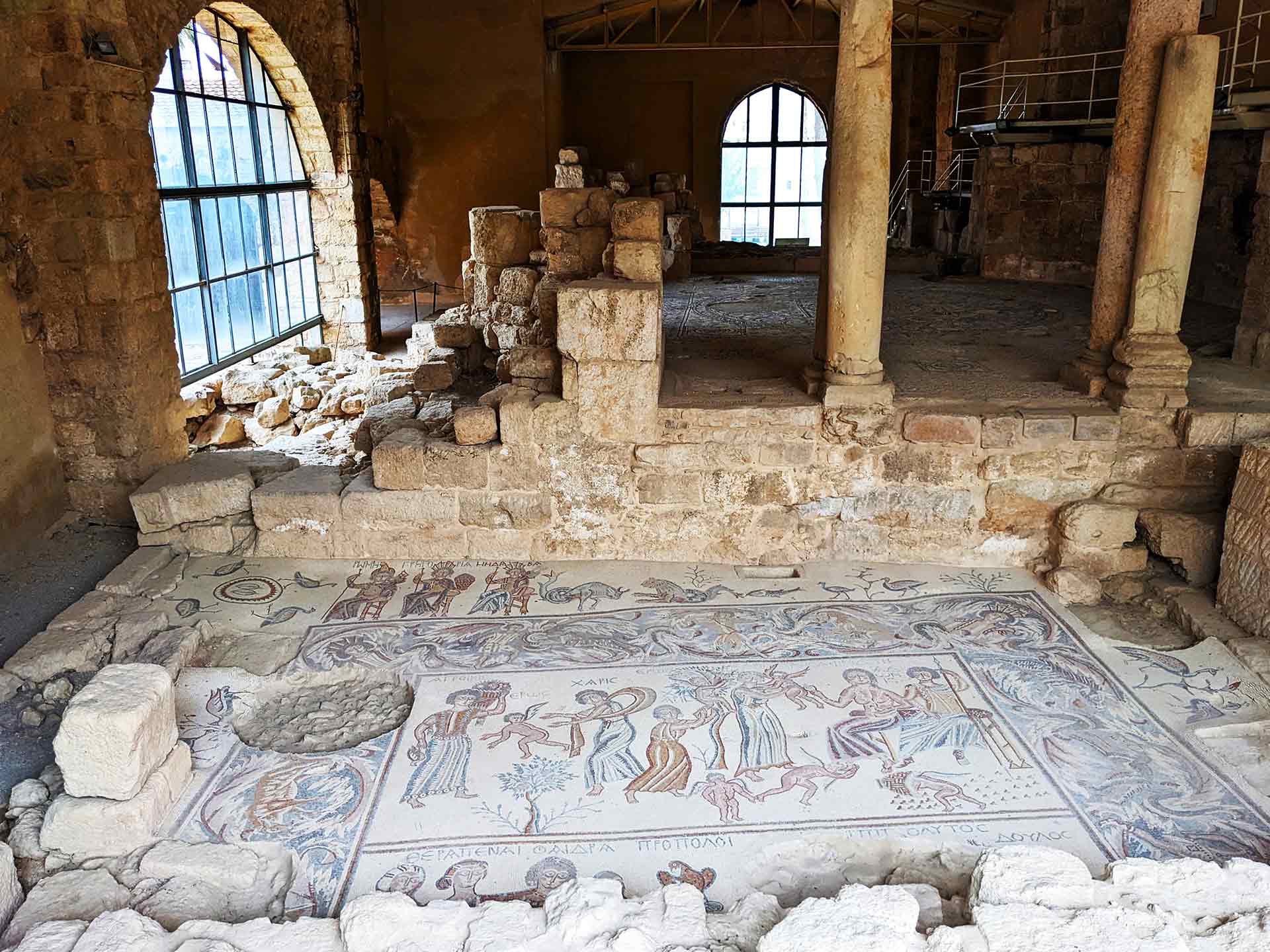 Mosaic floor of the Church of the Virgin Mary in Madaba, Jordan