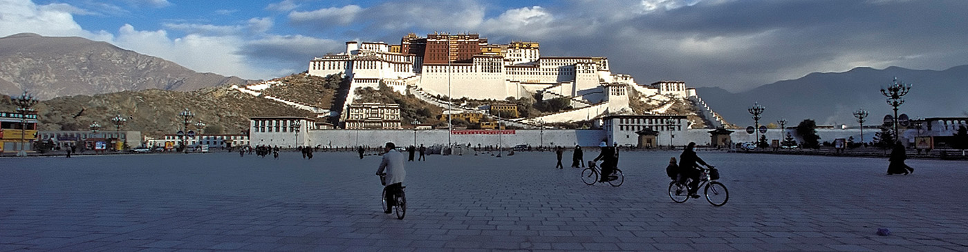 People on Zhol Square in front of the Potala Palace, Lhasa, Tibet, China