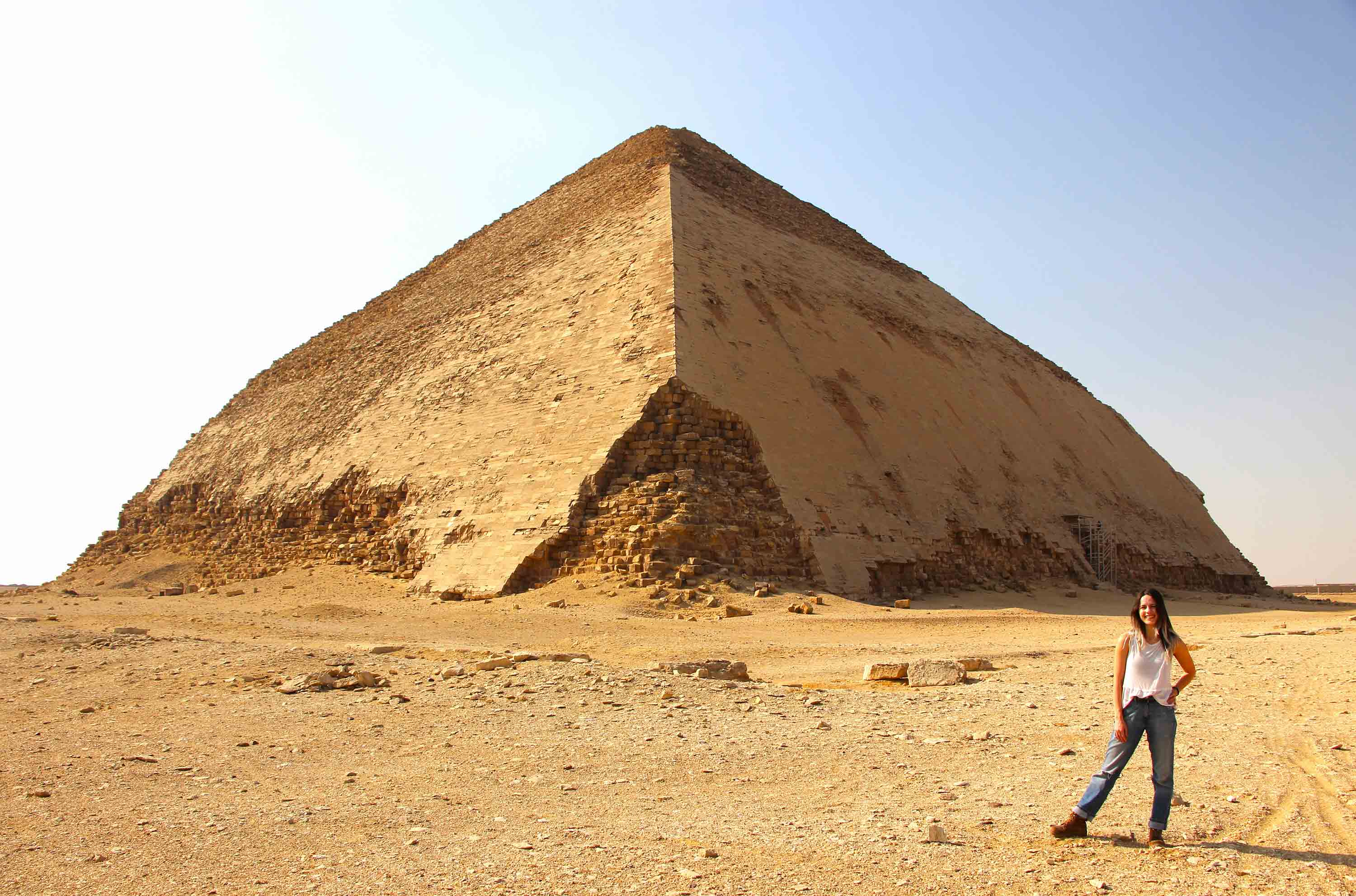 The Bent Pyramid of Dahshur, located near Cairo, Egypt