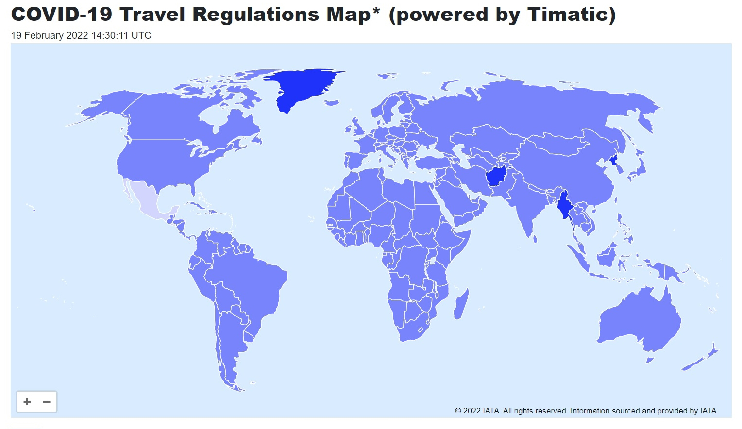 IATA COVID-19 Travel Regulations Map