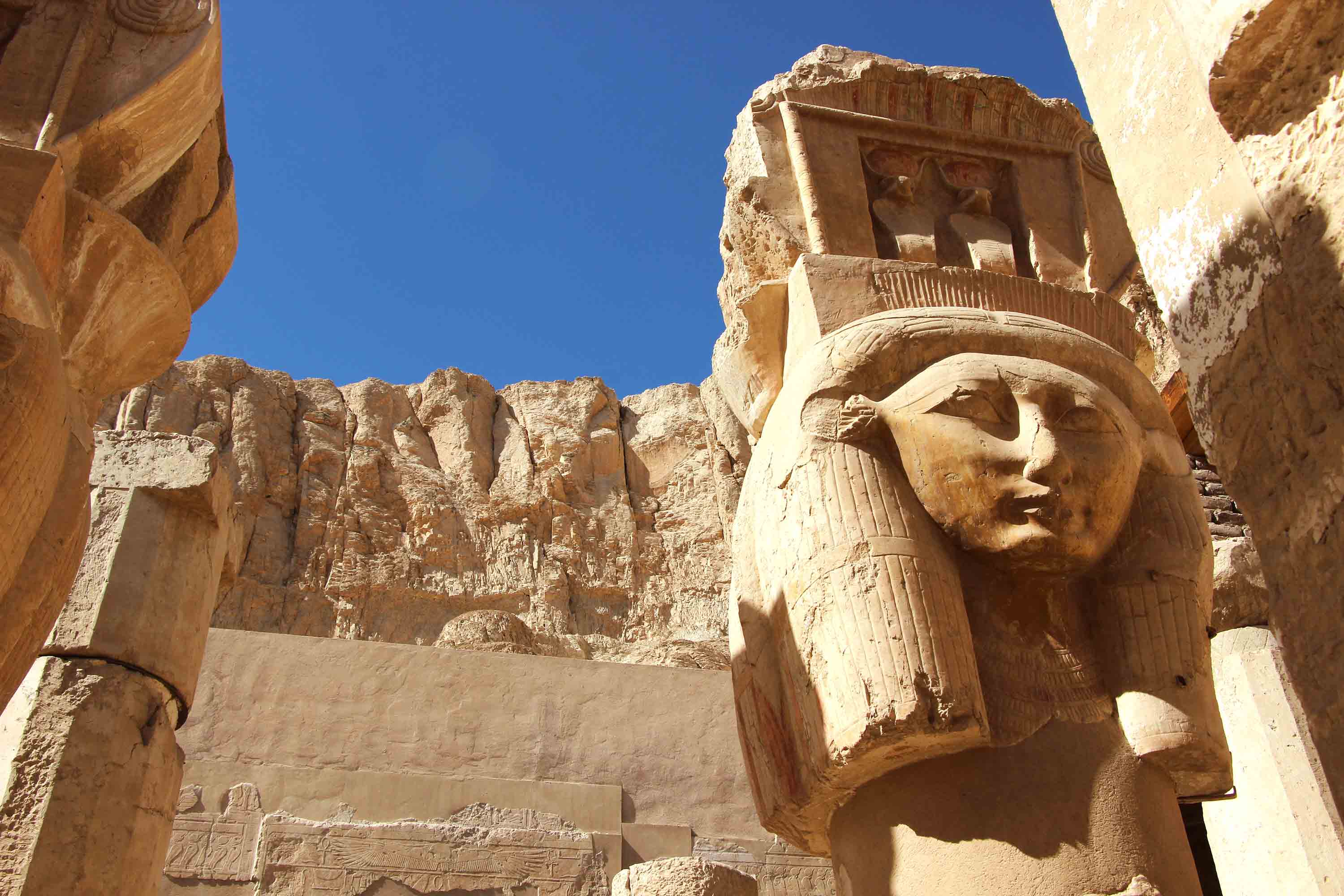 Statue at the Mortuary Temple of Hatshepsut in Luxor, Egypt