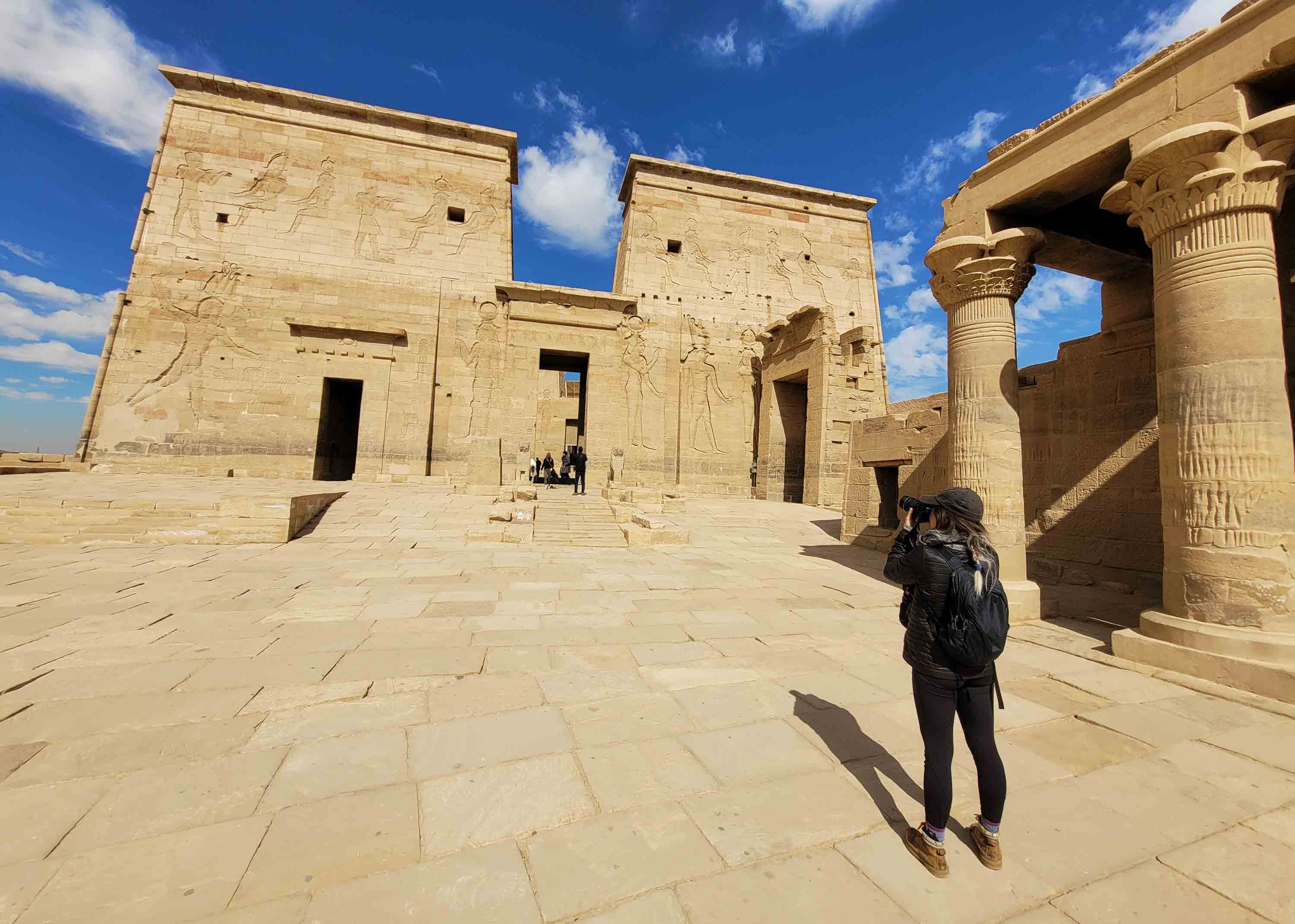 Snapping some photos at Philae Temple in Aswan, Egypt