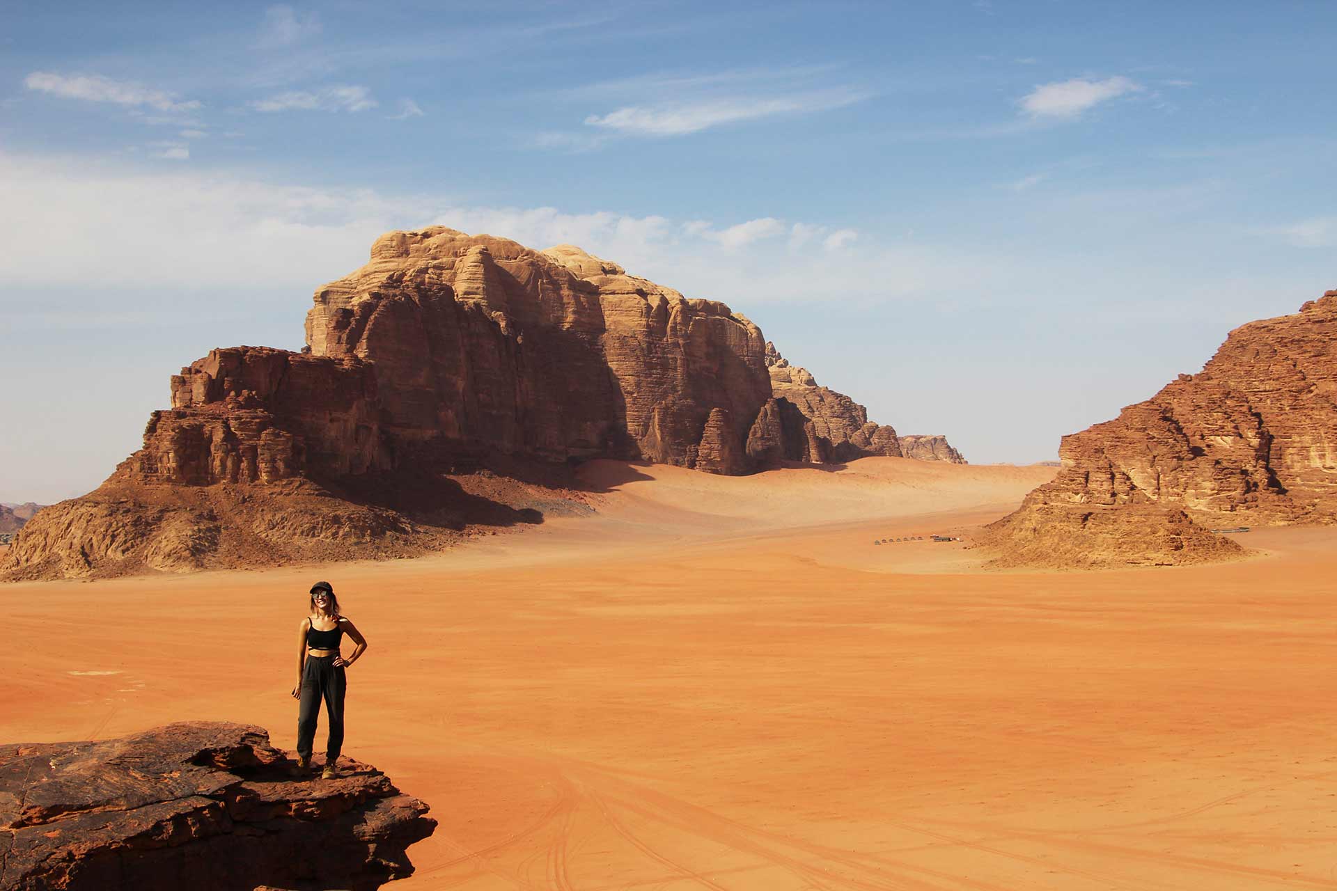 Views over the desert of Wadi Rum in Jordan