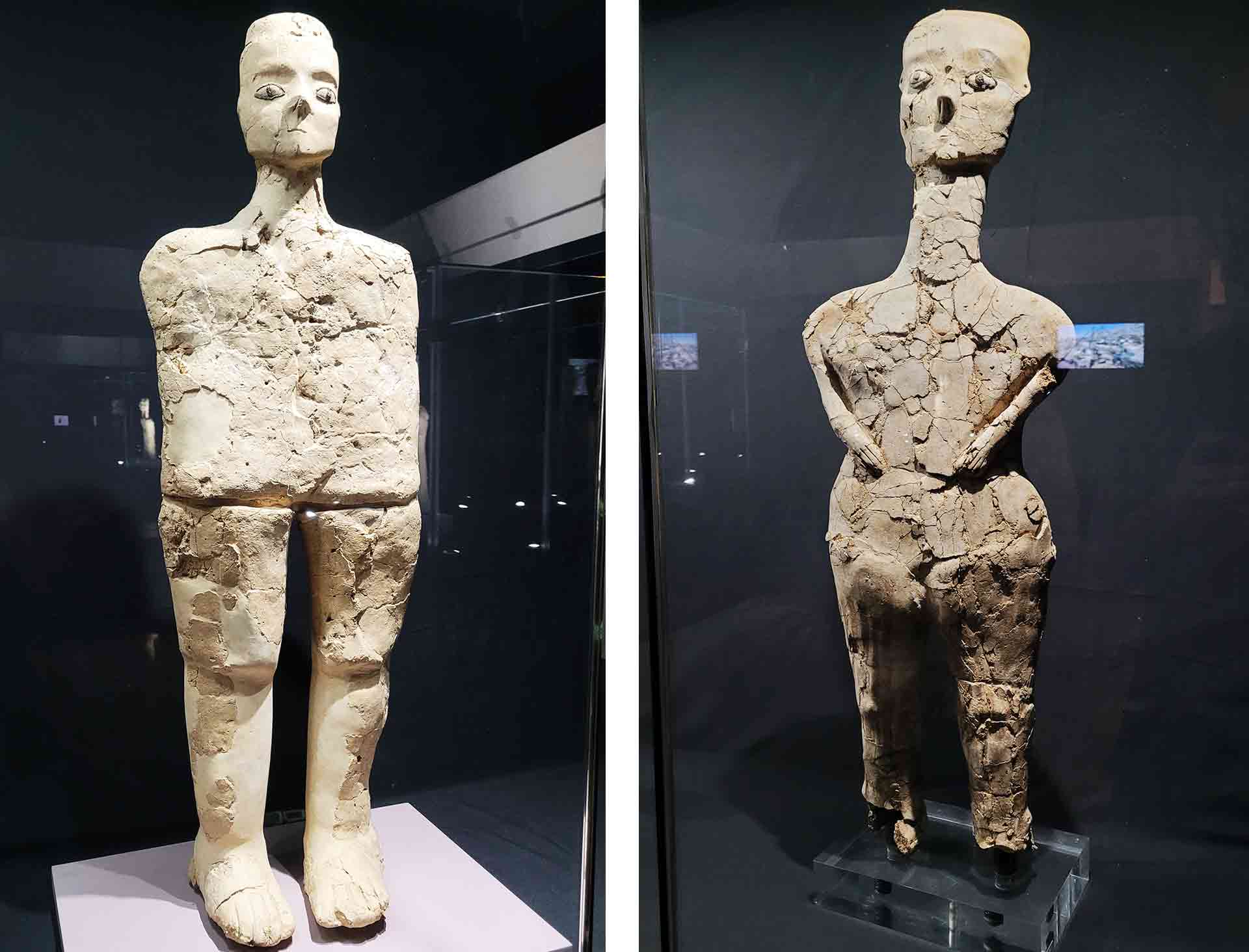 The AIn Ghazal statues in the Jordan Museum, Amman, are the most ancient human statues ever found