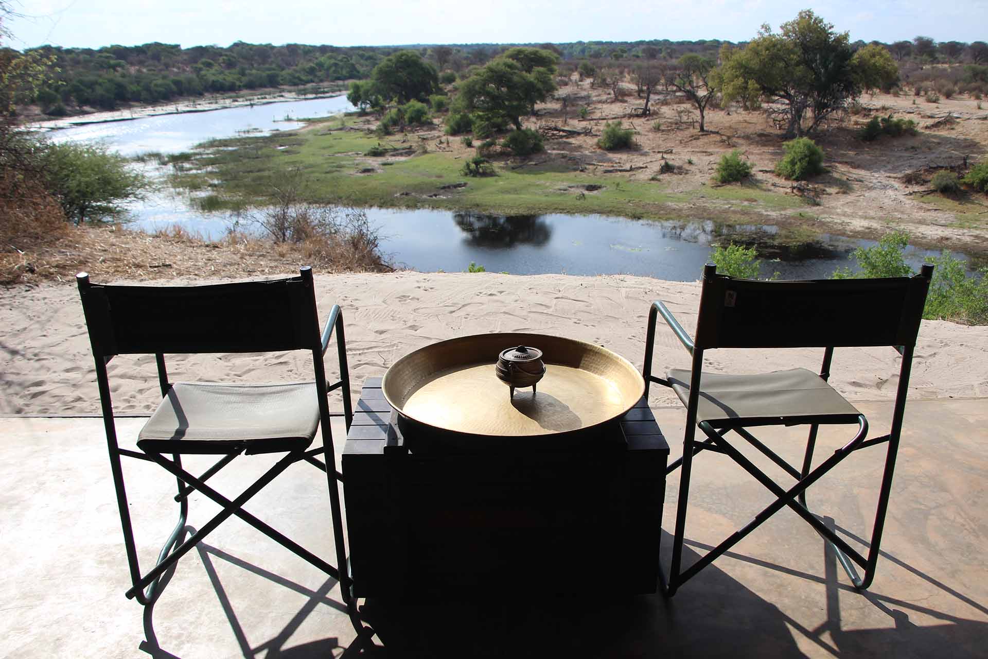 View of the Boteti River from Meno a Kwena safari lodge in Botswana