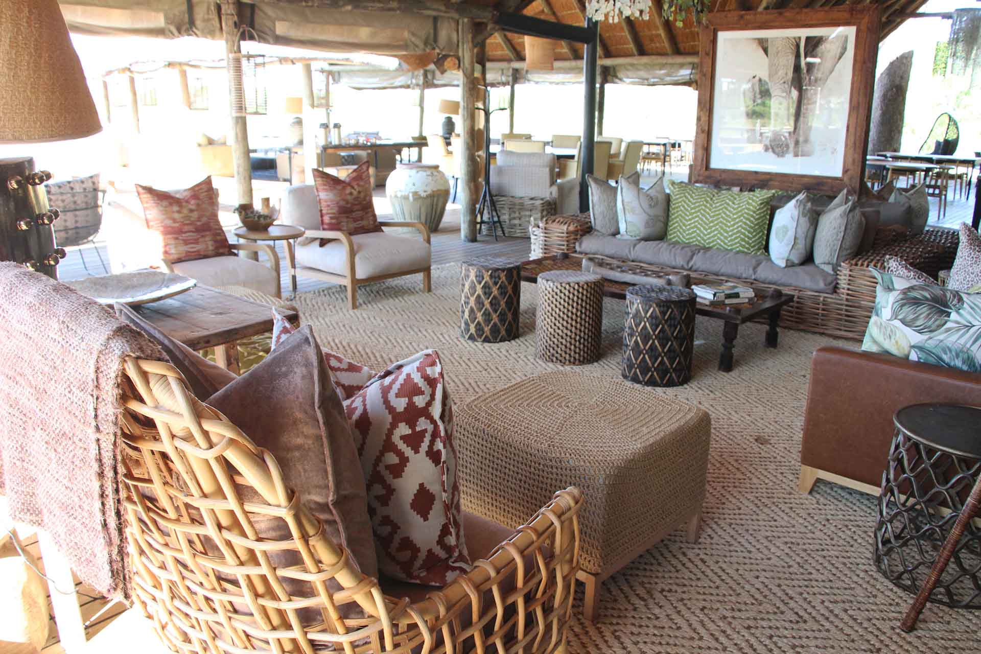 Botswana safari lodges offer welcoming and comfortable lounge areas