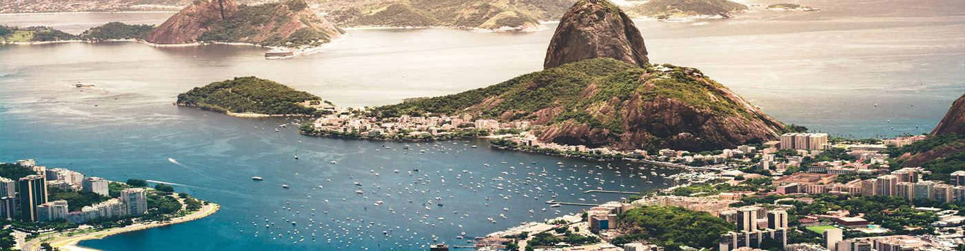 Stunning Aerial View of Rio de Janeiro with the Famous Sugarloaf Mountain as Seen from Corcovado Hill in Rio de Janeiro City, Brazil, South America