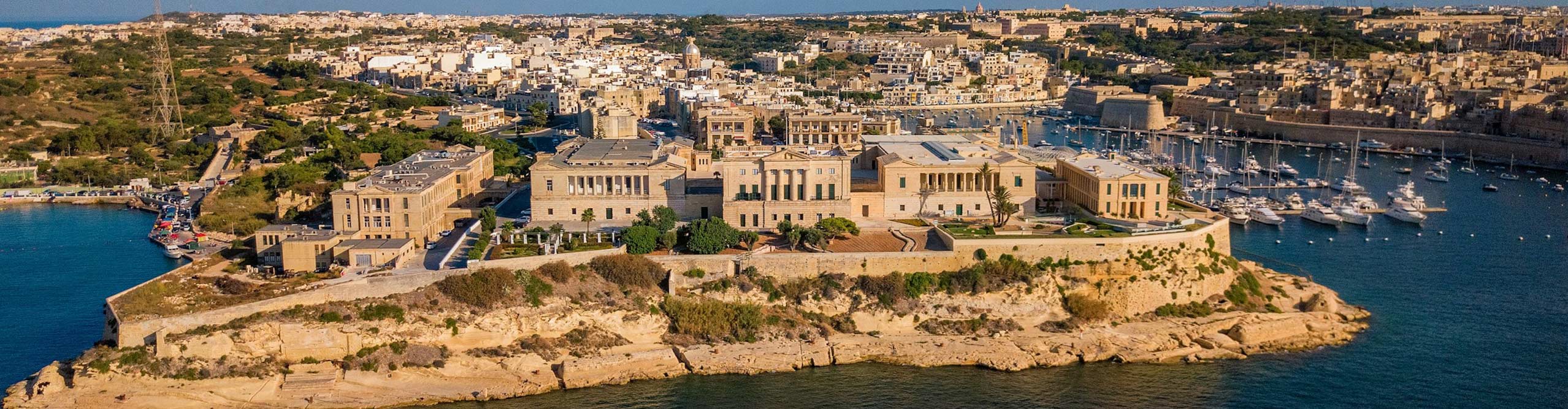 SAerial view of Villa Bighi in Malta.
