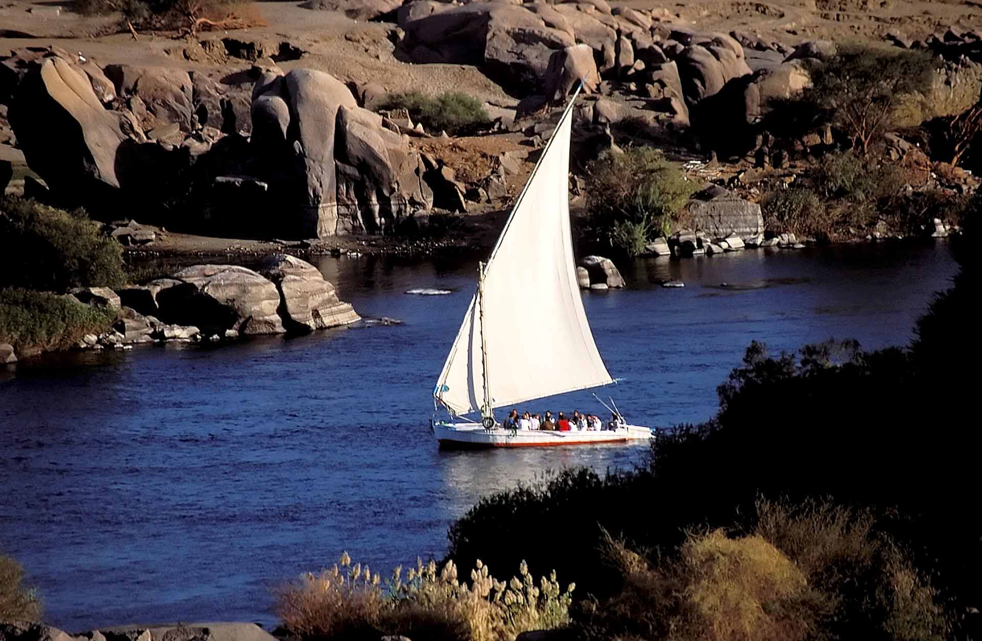 Felucca on the Nile River, Aswan, Egypt