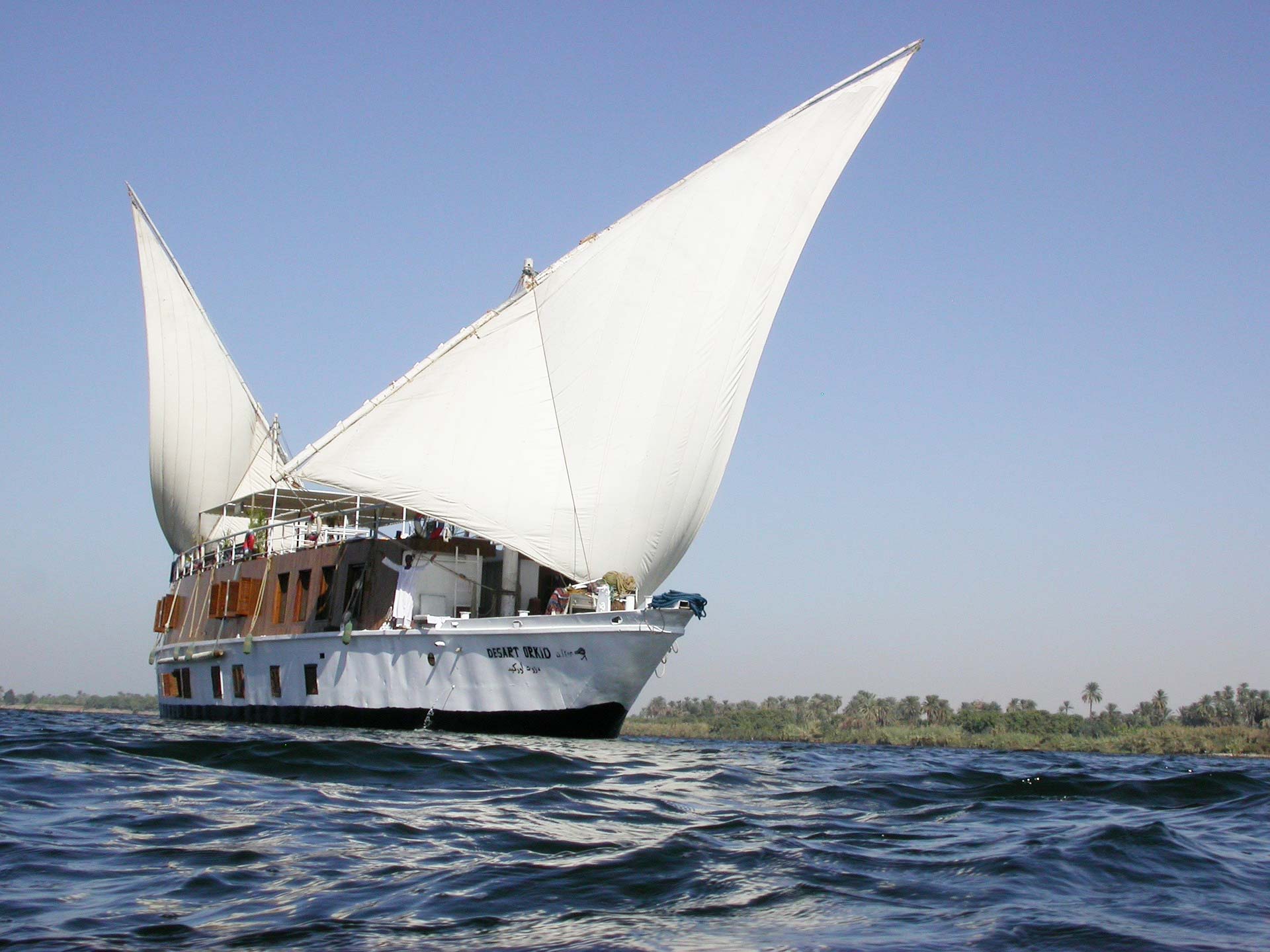 Dahabiya on the Nile river, Egypt