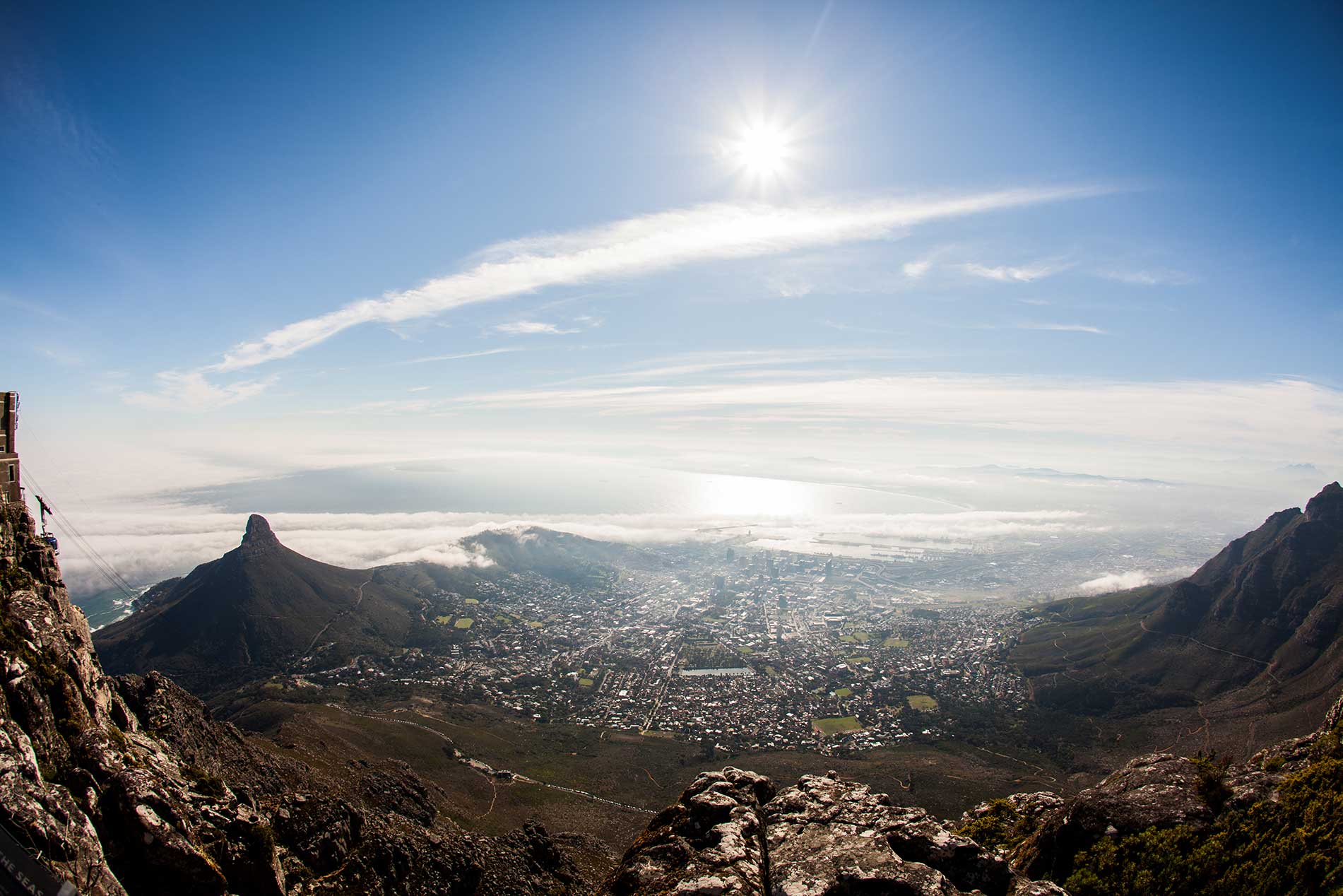 Aeriel view of Table Mountain, Cape Town