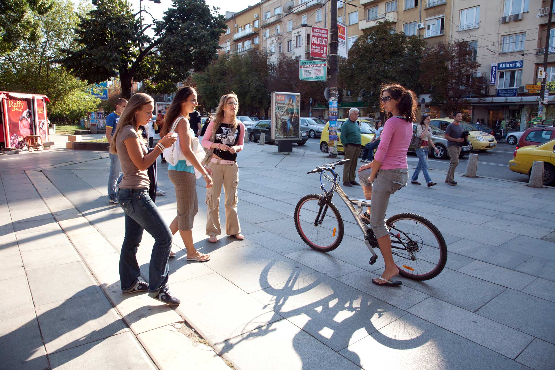 Young women on the streets of Bulgaria