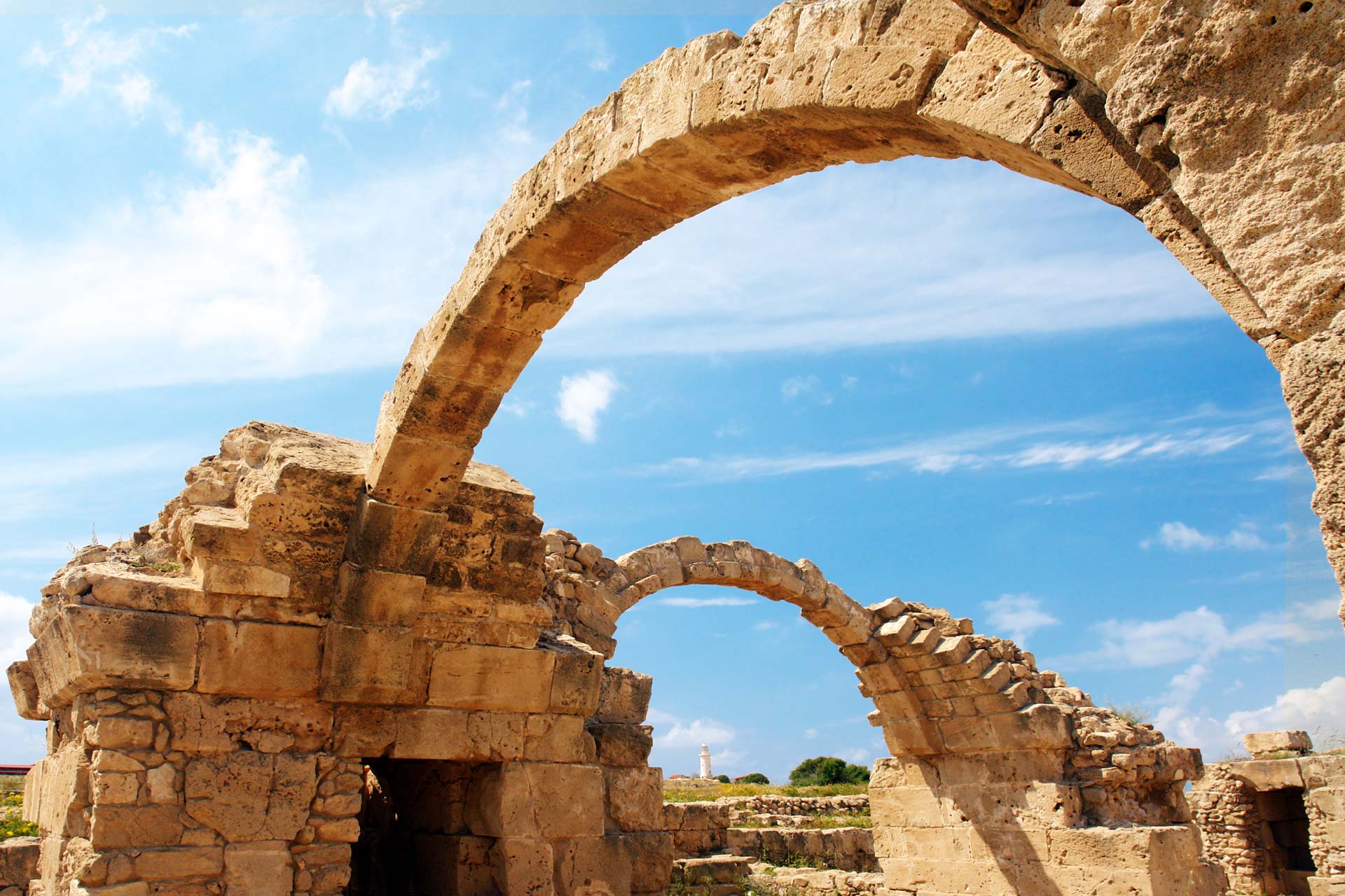 paphos, crusaders castle " saranta kolones" in cyprus