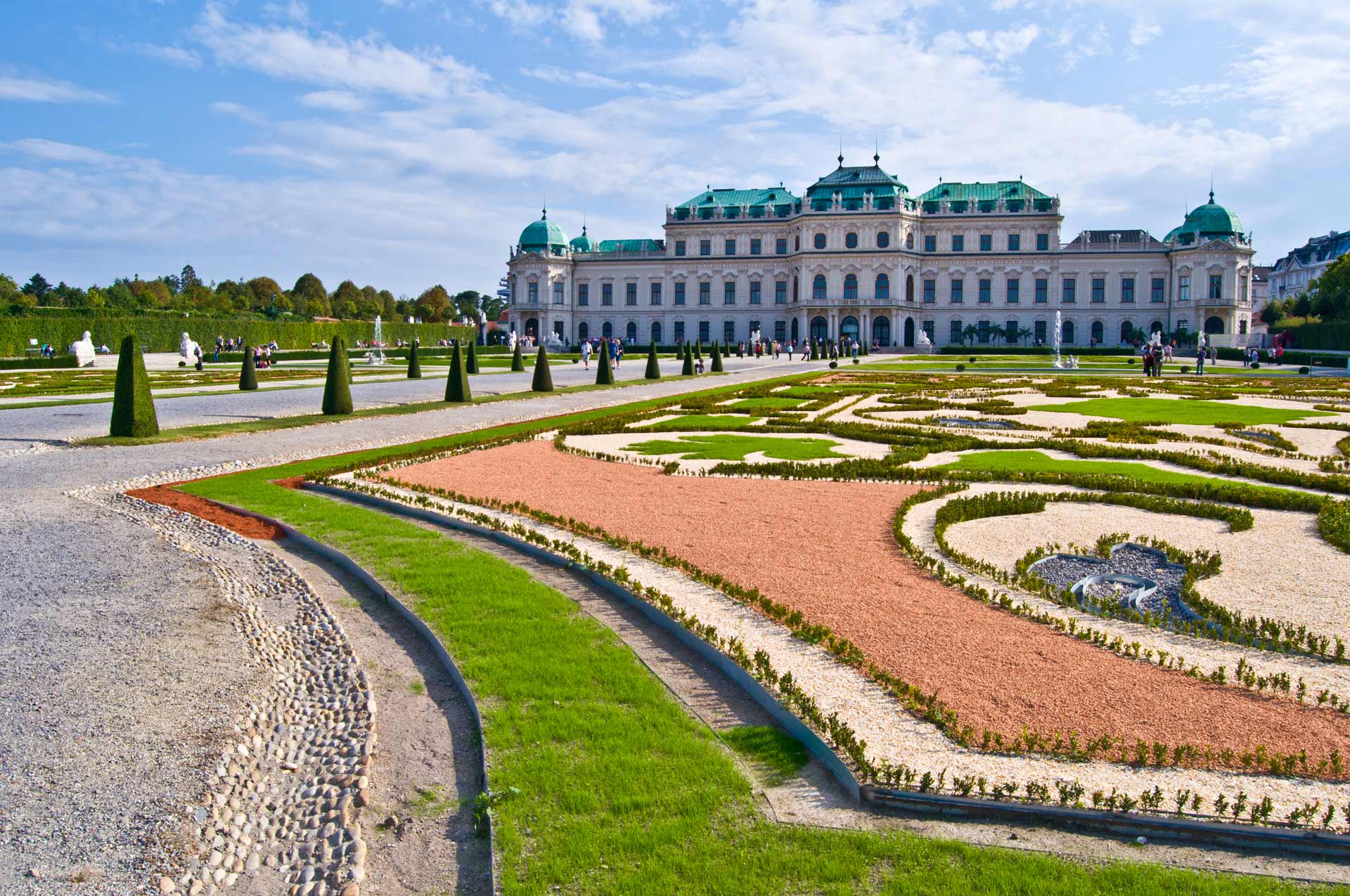 old palace and garden Belvedere in Vienna
