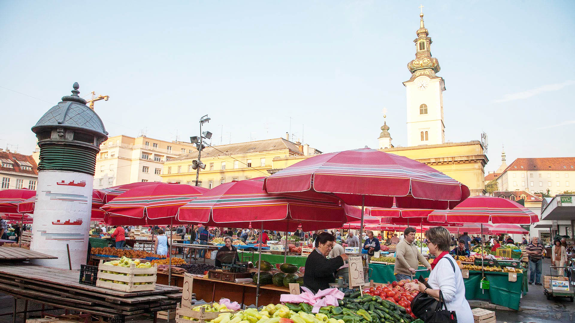 Dolac fruit and vegetable market, Zagreb, Grad Zagreb, Croatia