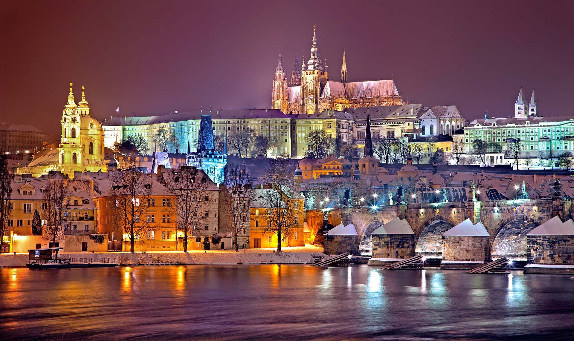 Prague Praha Winter Night, Castle of Prague