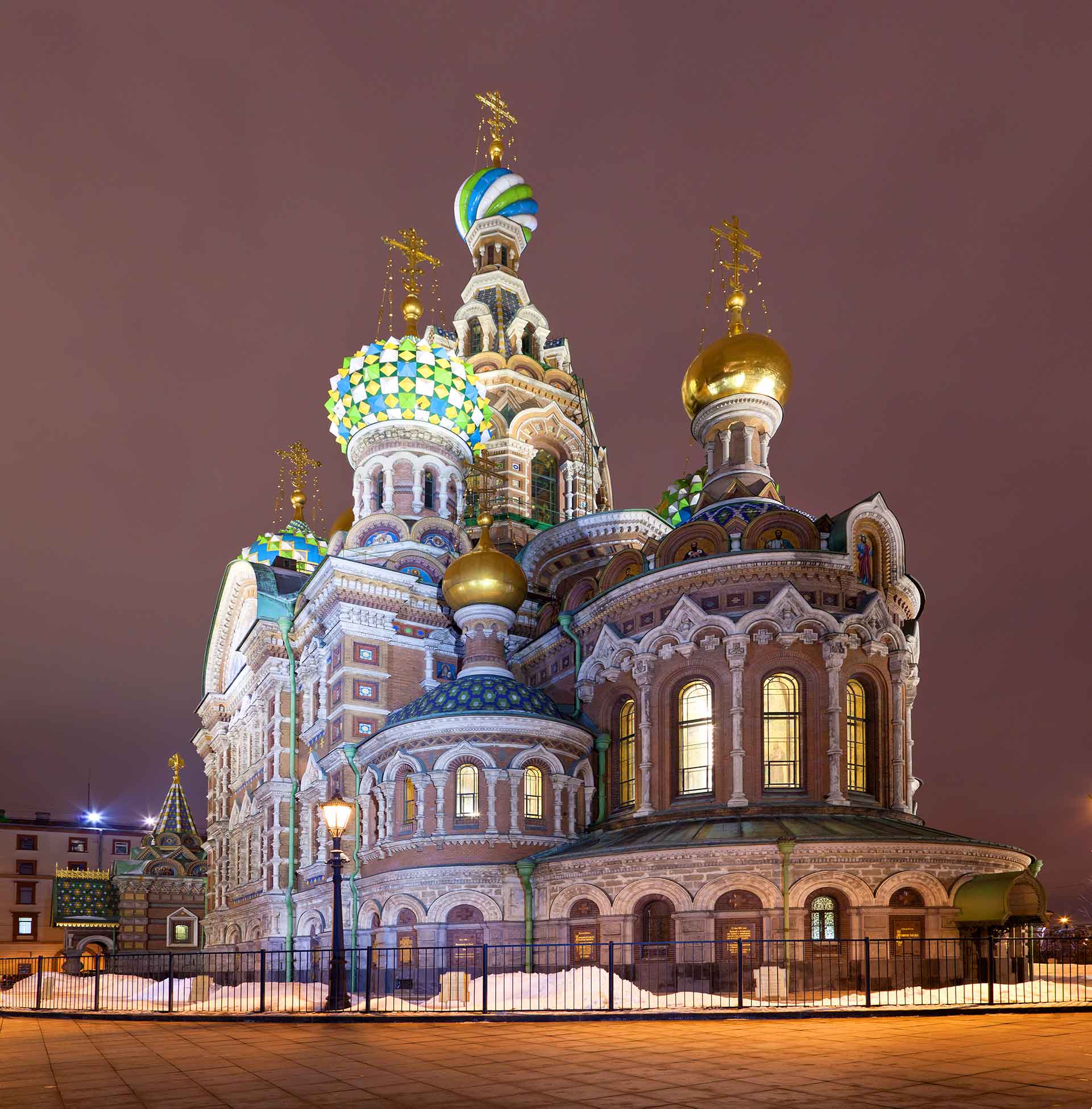 Night view of the Savior on Spilled Blood. St. Petersburg, Russia.