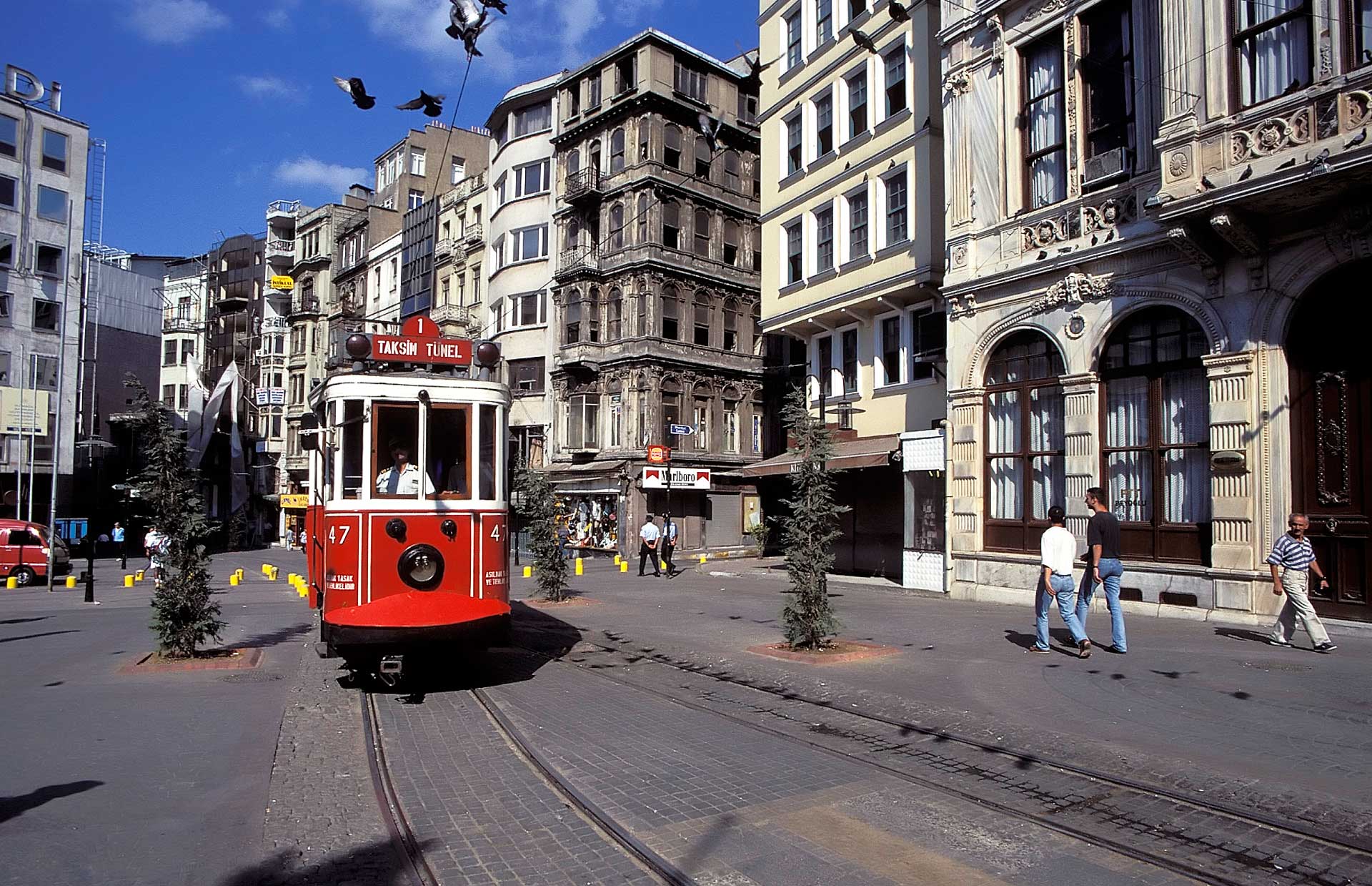 Street car on Yeni Carssi Street, Istanbul, Turkey