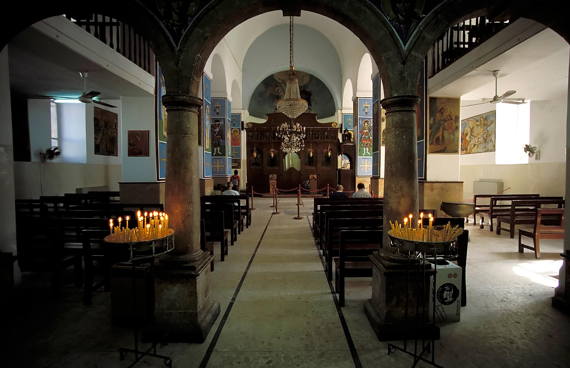 Interior of St. George's Greek Orthodox Church, Madaba, Jordan