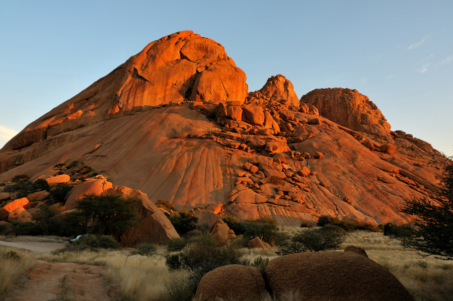 Spitzkoppe in Namibia at sunset