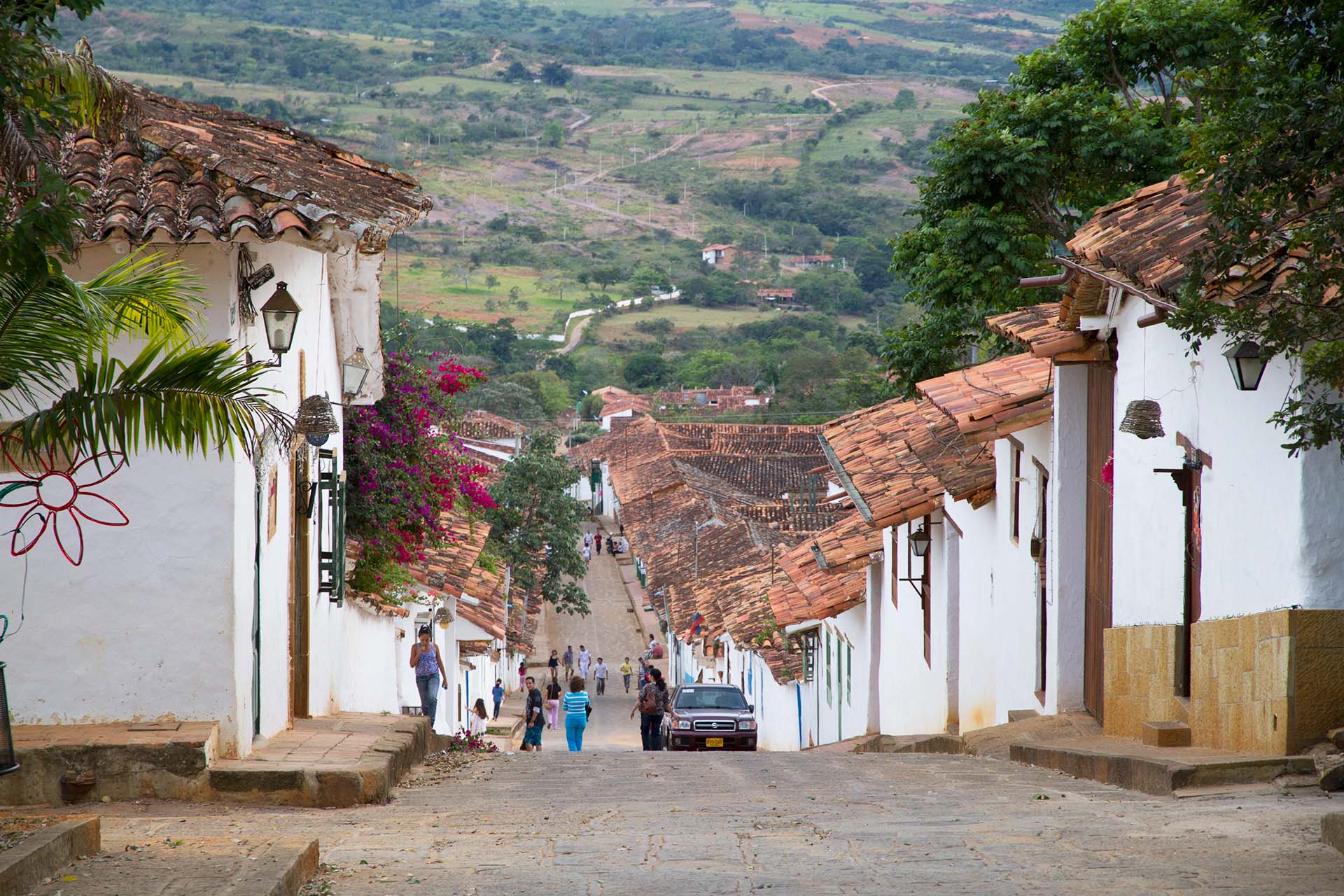Street scene; Barichara, Santander, Colombia