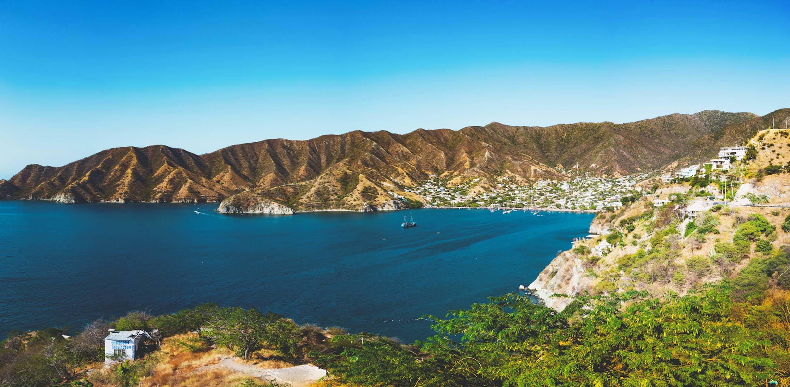 A breathtaking view of Taganga bay, Santa Marta, Colombia