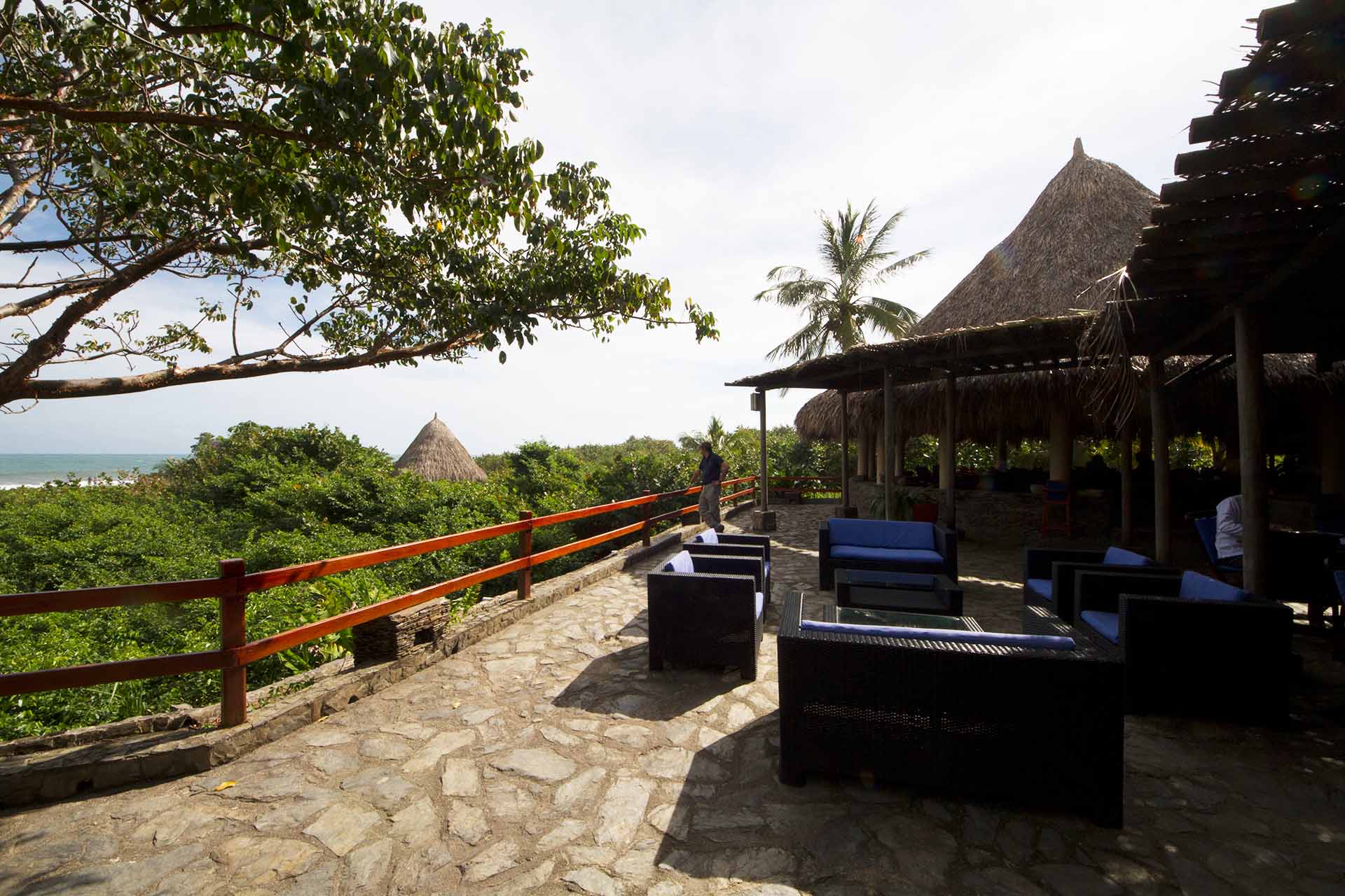 Sitting area of the Ecohab by Cañaveral Beach, Tayrona National Park, Atlántico, Colombia