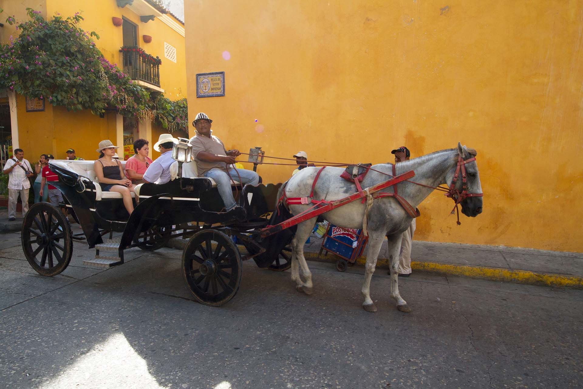 Tourists on a horse carriage, Cartagena, Bolívar, Colombia