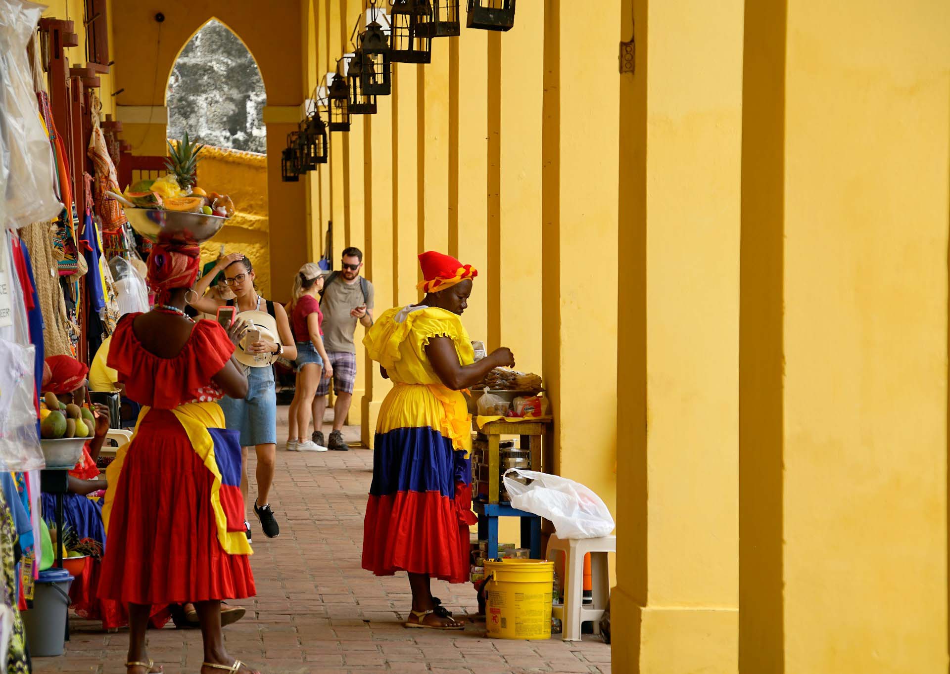 A view of plaza de las Bovedas Cartagena Colombia