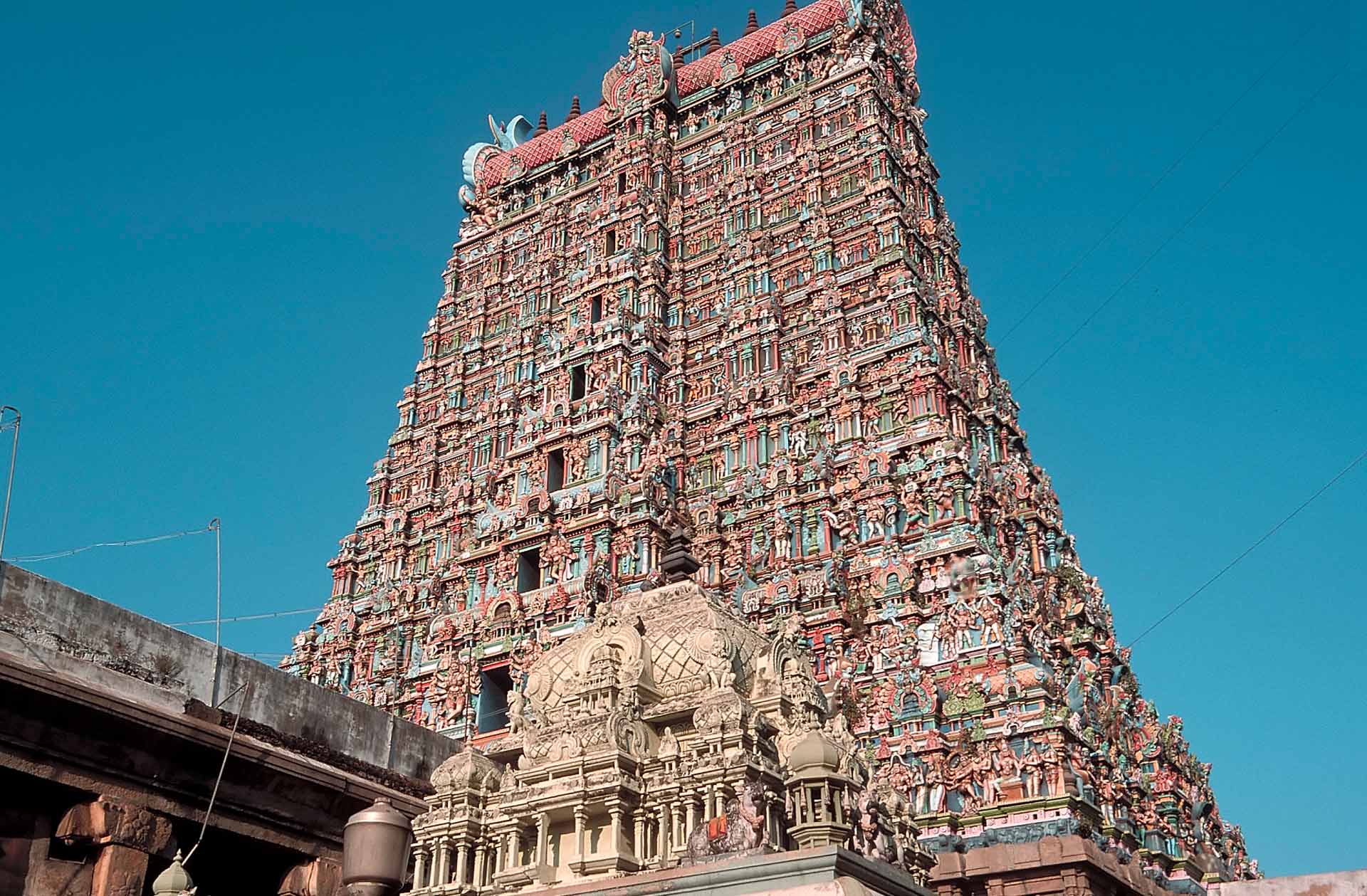 South Gopuram of the Sri Meenakshi Temple, Madurai, Tamil Nadu, India