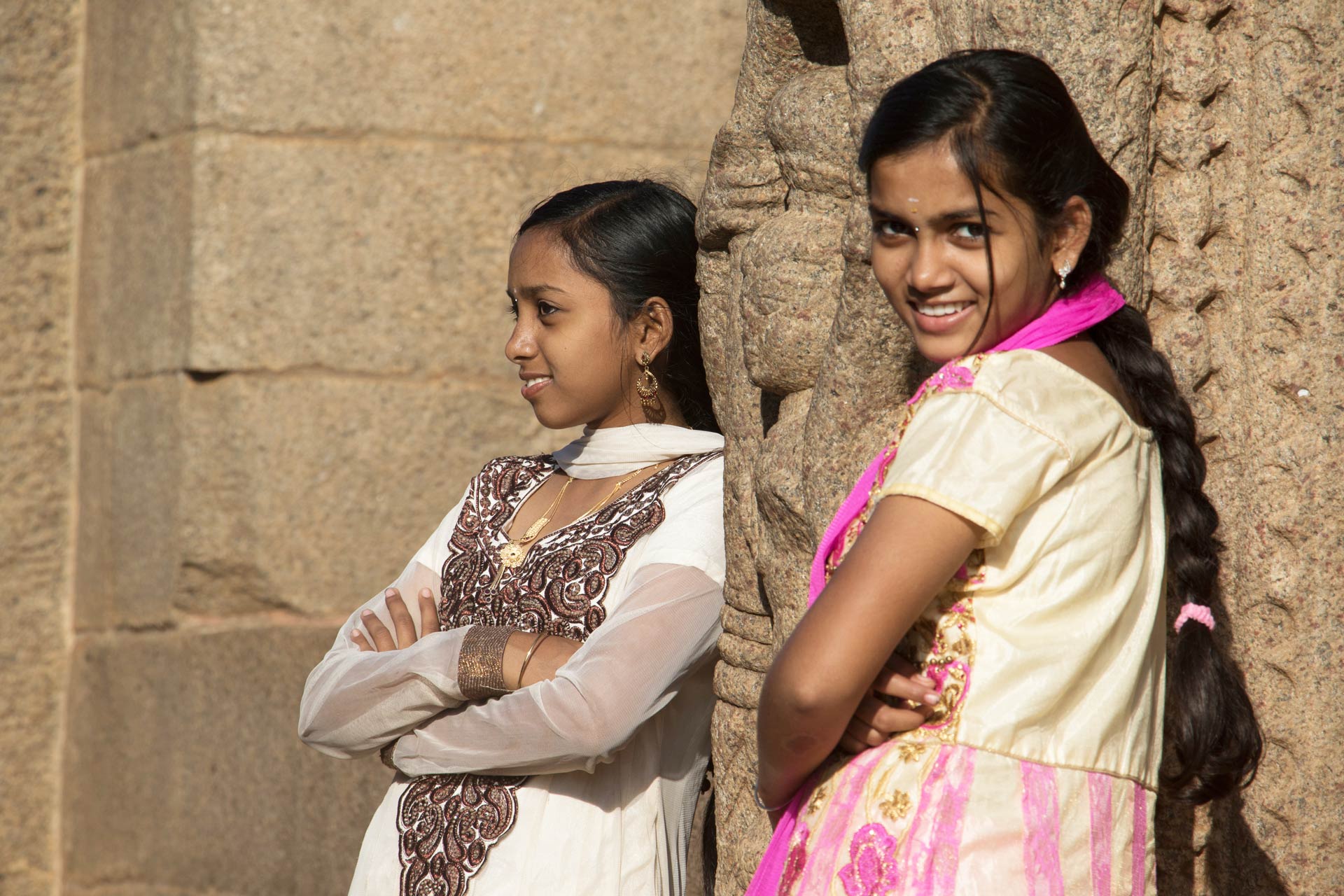 Young Women at Mahabalipuram, Tamil Nadu, India