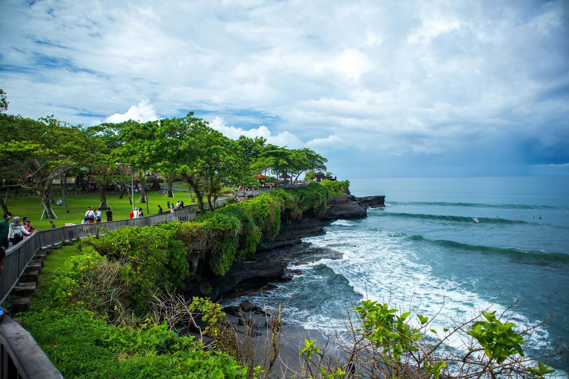 The road to the temple. Tanah Lot, Bali, Indonesia