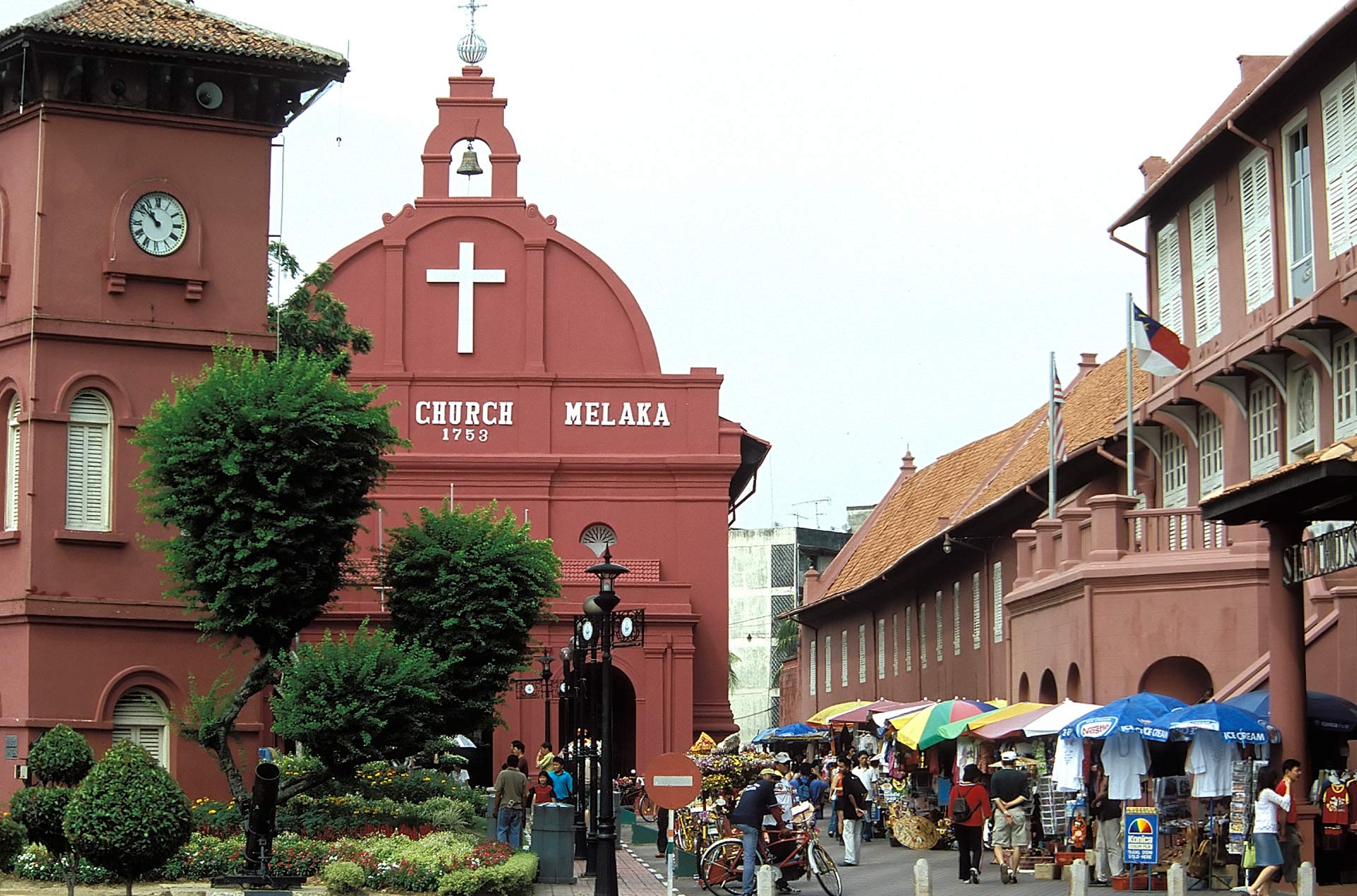 Christ Church and clock tower, Melaka, Malaysia