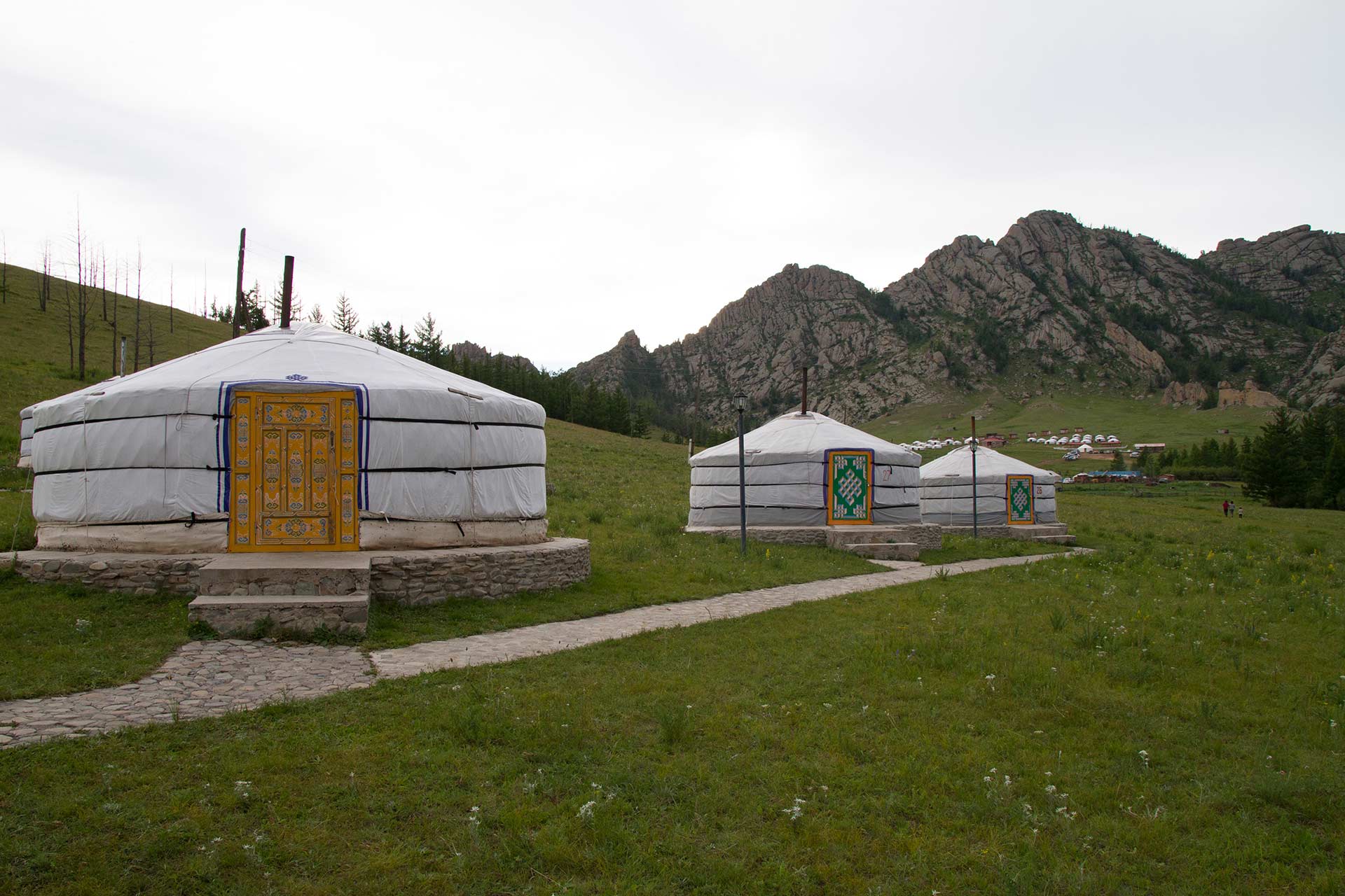 Mongolian Gers (yurts) tourist accommodation at the Khan Terelj Ger Camp, Gorkhi-Terelj National Park, Mongolia